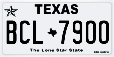 TX license plate BCL7900