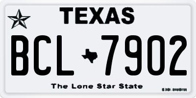 TX license plate BCL7902