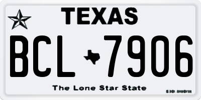 TX license plate BCL7906