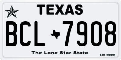 TX license plate BCL7908