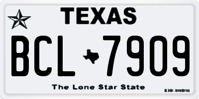 TX license plate BCL7909