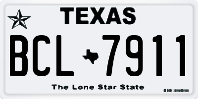 TX license plate BCL7911