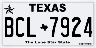 TX license plate BCL7924