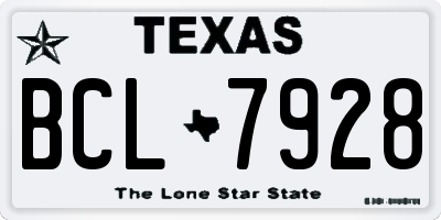 TX license plate BCL7928