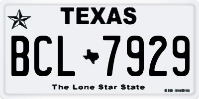 TX license plate BCL7929