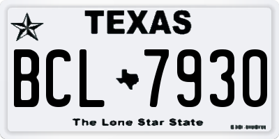 TX license plate BCL7930