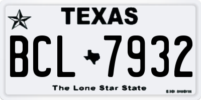 TX license plate BCL7932