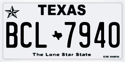 TX license plate BCL7940