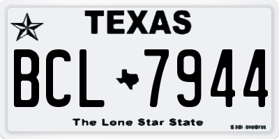 TX license plate BCL7944
