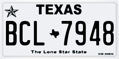 TX license plate BCL7948
