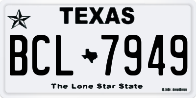 TX license plate BCL7949