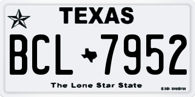 TX license plate BCL7952