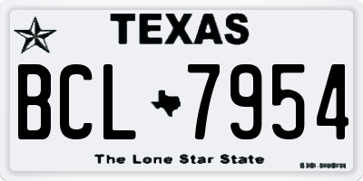 TX license plate BCL7954