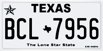 TX license plate BCL7956