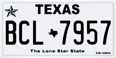 TX license plate BCL7957