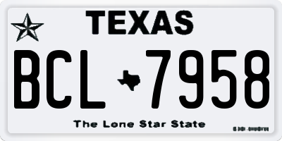 TX license plate BCL7958