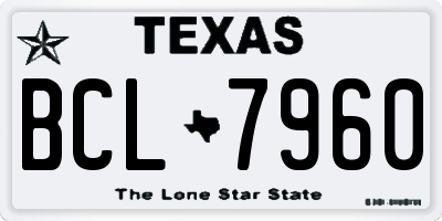 TX license plate BCL7960