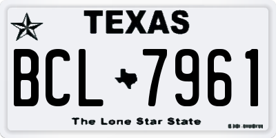 TX license plate BCL7961