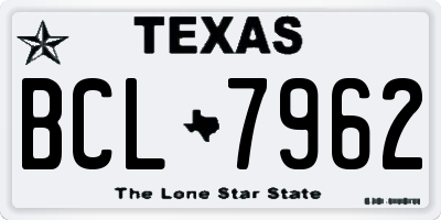 TX license plate BCL7962
