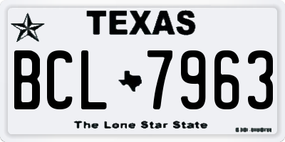 TX license plate BCL7963
