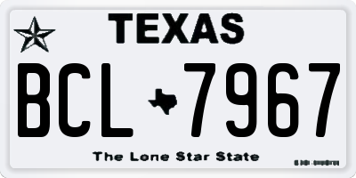 TX license plate BCL7967