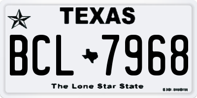 TX license plate BCL7968