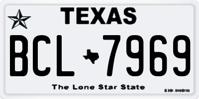 TX license plate BCL7969
