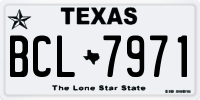 TX license plate BCL7971