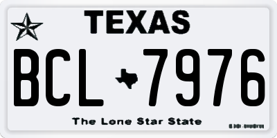 TX license plate BCL7976