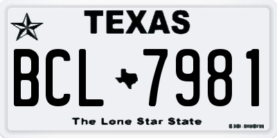TX license plate BCL7981