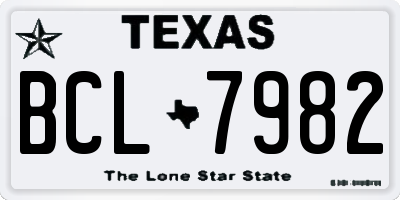 TX license plate BCL7982
