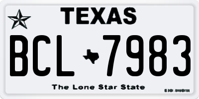 TX license plate BCL7983