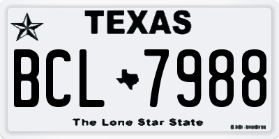 TX license plate BCL7988