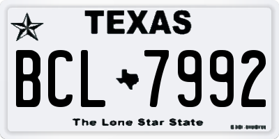 TX license plate BCL7992
