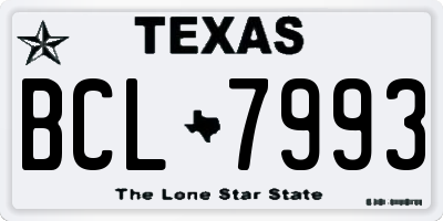 TX license plate BCL7993