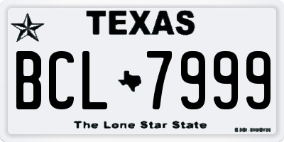 TX license plate BCL7999