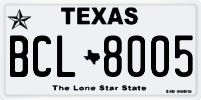 TX license plate BCL8005