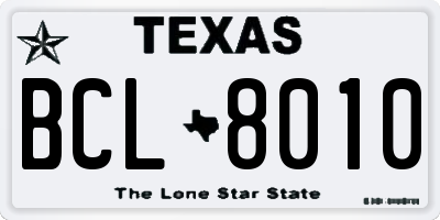 TX license plate BCL8010