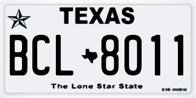 TX license plate BCL8011