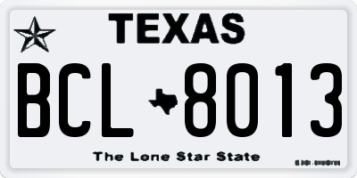TX license plate BCL8013