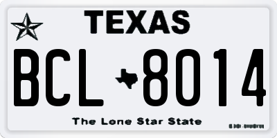 TX license plate BCL8014