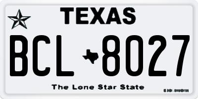 TX license plate BCL8027