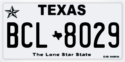TX license plate BCL8029