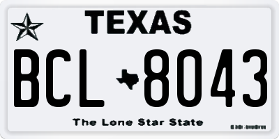 TX license plate BCL8043