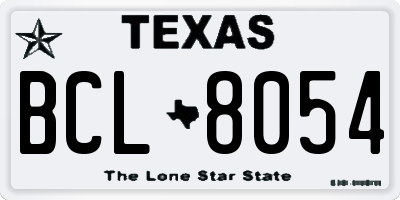 TX license plate BCL8054