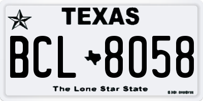 TX license plate BCL8058