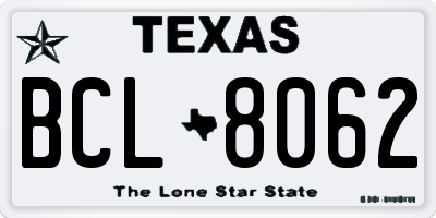 TX license plate BCL8062
