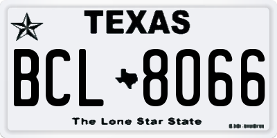 TX license plate BCL8066