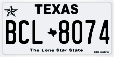 TX license plate BCL8074