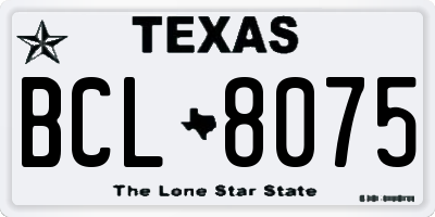 TX license plate BCL8075